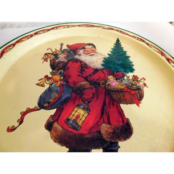 Vintage Potpourri Press Christmas Santa Claus Metal Tray - Picture 4 of 8